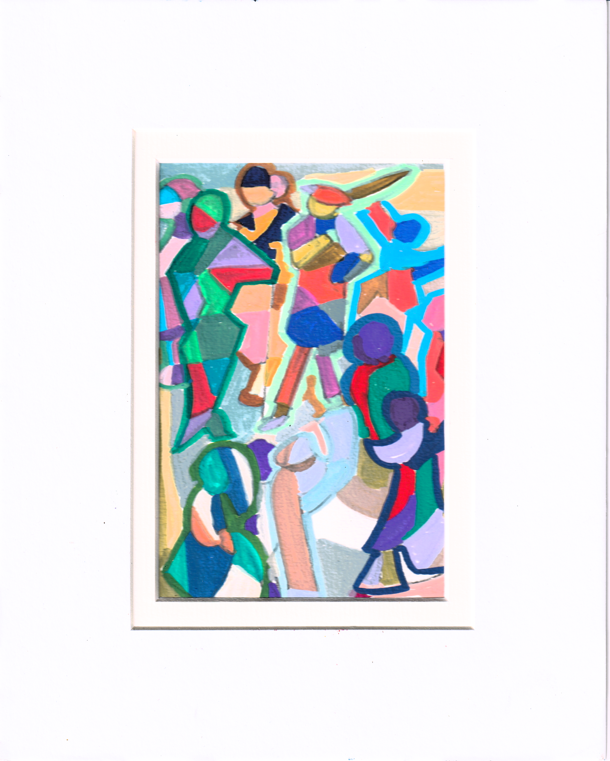 Ein buntes abstraktes Symbolbild, das eine Gesellschaft zeigt.